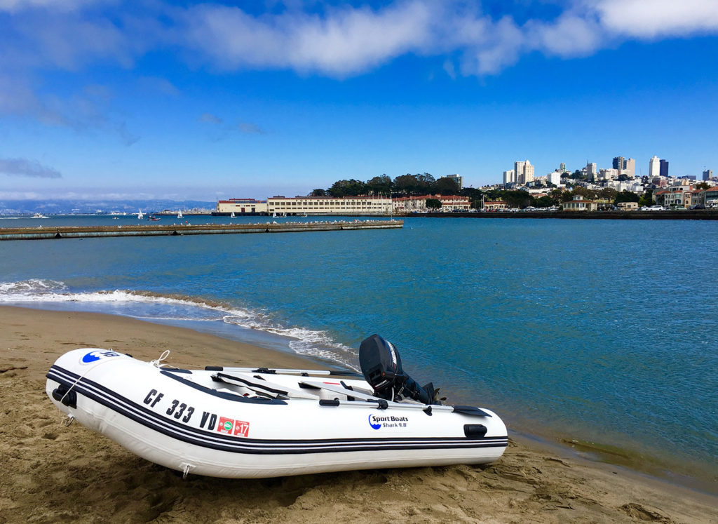 shark inflatable catamaran