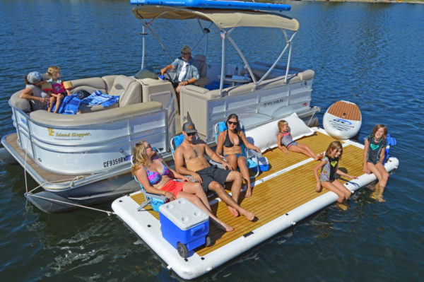 inflatable dock for pontoon boats