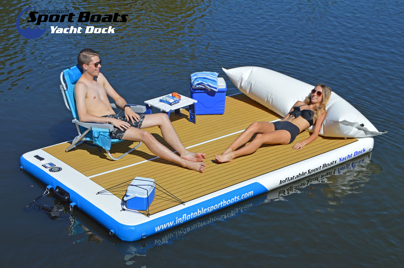  Inflatable Sports Boat Marina, Inflatable Dock Platform,  Inflatable Yacht Floating Platform for Swimming Pool Beach Ocean Fishing,250  * 160 * 30cm : Sports & Outdoors